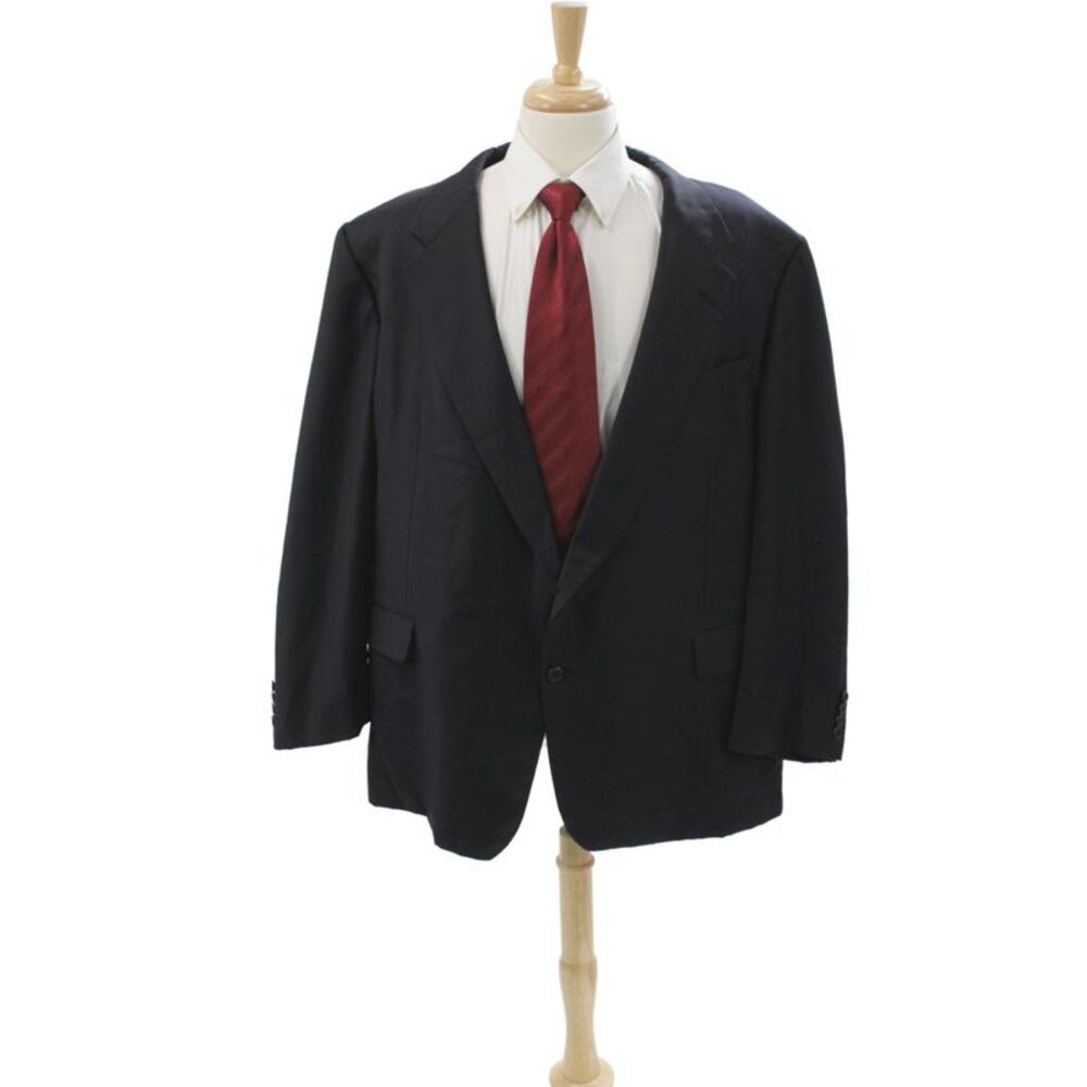 Hickey Freeman for Nordstrom Mens Black 100% Wool Blazer Button Size 52